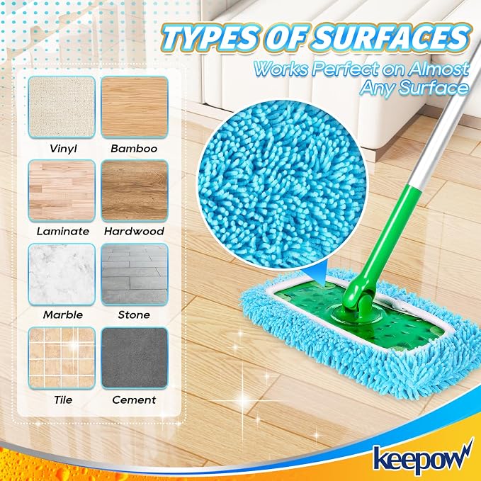 KEEPOW Reusable Microfiber Mop Pads Compatible - Image 4