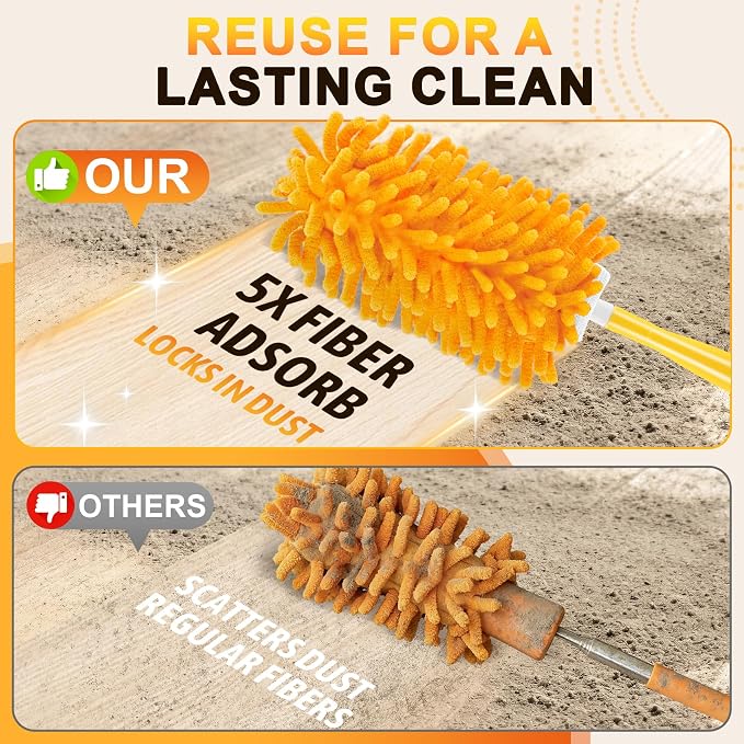 Duster Refill for Swiffer, 360 Dusters Heavy Duty Refills, Reusable Duster Kit - Image 3