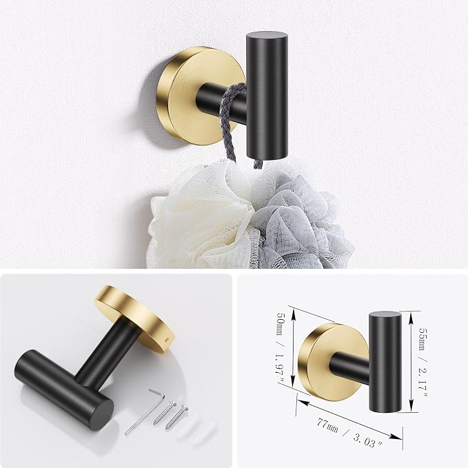 Lairuier Bathroom Hardware Set, 4-Piece Towel Holder Set Include Toilet Paper - Image 5