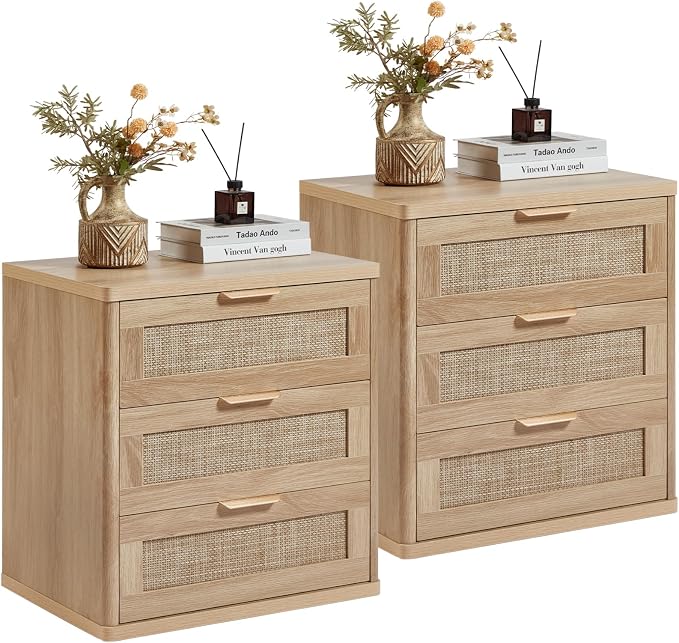 LEYAOYAO Rattan Night Stand Set of 2 by LEYAOYAO-Findtheshiningpointofyourideallife%EF%BC%81