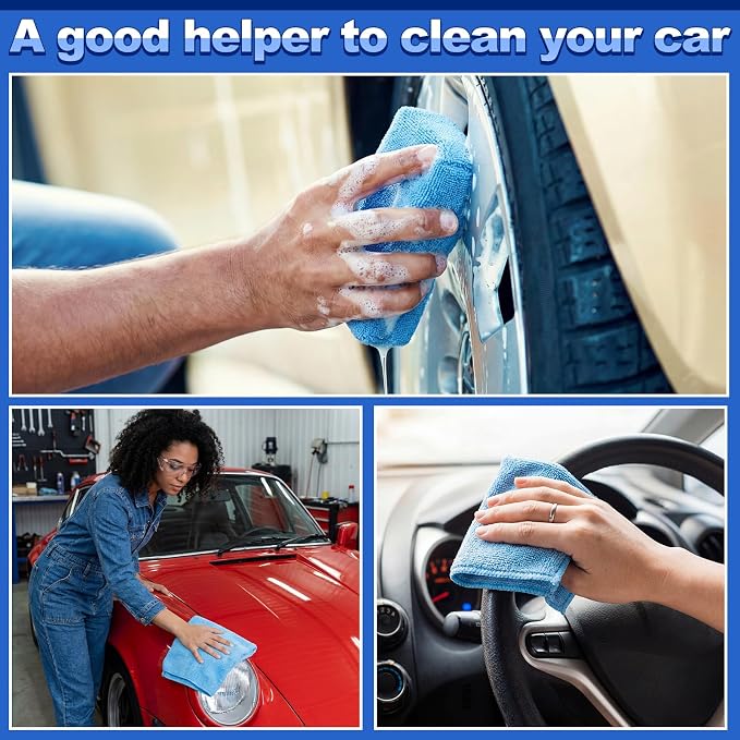24 Pcs Microfiber Applicator Pad Kit Include Non Scratch Car Wash Sponge and - Image 6