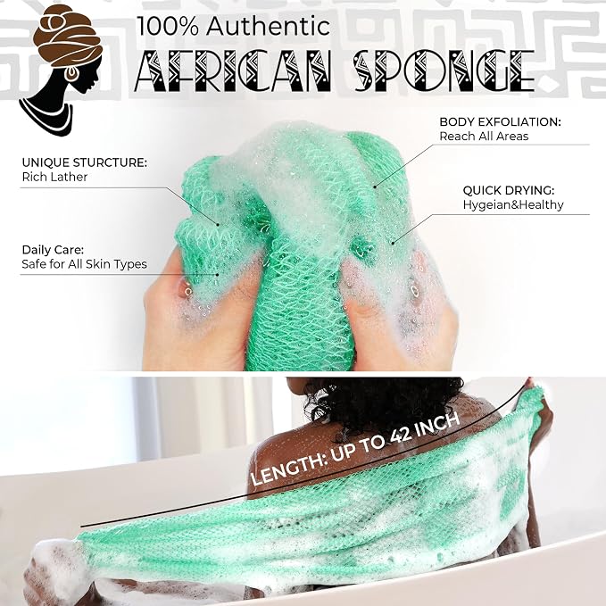African Net Sponge Authentic -2 Pieces Exfoliating Scrubber - Image 5