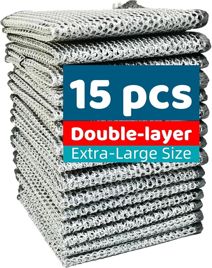 Extra-Large Size Multipurpose Wire Dishwashing Rag, Non Scratch Wire Dishcloth by UFOGIFF