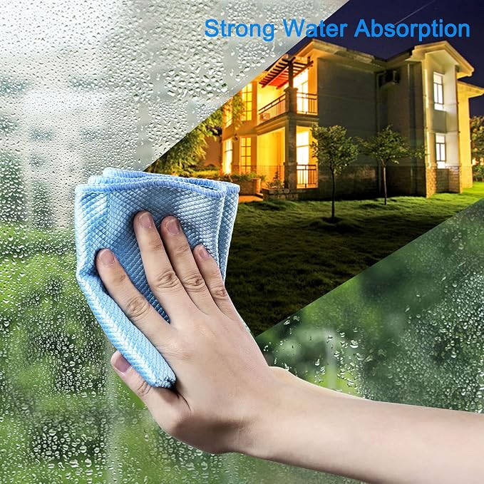 Niveaya Microfiber Glass Cleaning Cloth, Stainless Steel Windshield Shower - Image 7
