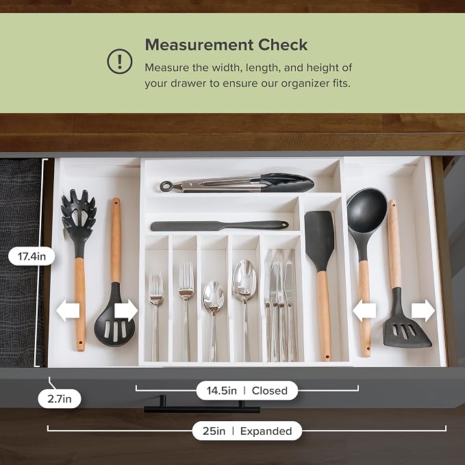 KitchenEdge Premium Silverware, Flatware and Utensil Organizer - Image 7
