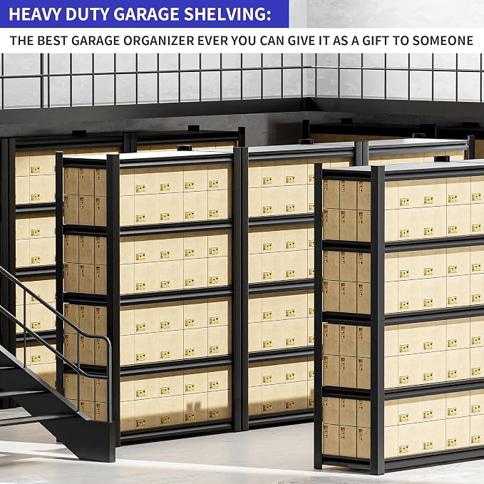 4 Pieces Garage Shelving, 5 Tier 72"X47.2"X23.6"Inches, Storage Shelves Heavy - Image 5