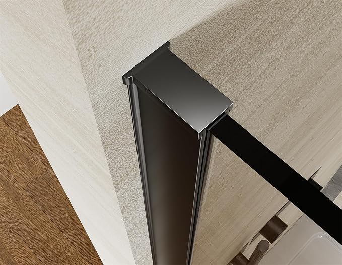 Shower Screen 34" x 74" Half Frameless Shower Wall Panel, Tempered Glass 3/8 - Image 8