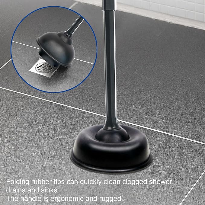 CELOX Black Toilet Plunger and Brush Set - Image 5