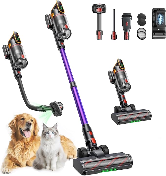 Cordless Vacuum Cleaner 55KPa 650W 70Mins Stick Vacuum Cleaners by Fieety