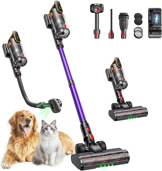 Cordless Vacuum Cleaner 55KPa 650W 70Mins Stick Vacuum Cleaners by Fieety