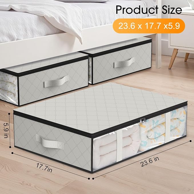 StorageRight Under Bed Storage Bins, Breathable Organizer - Image 2