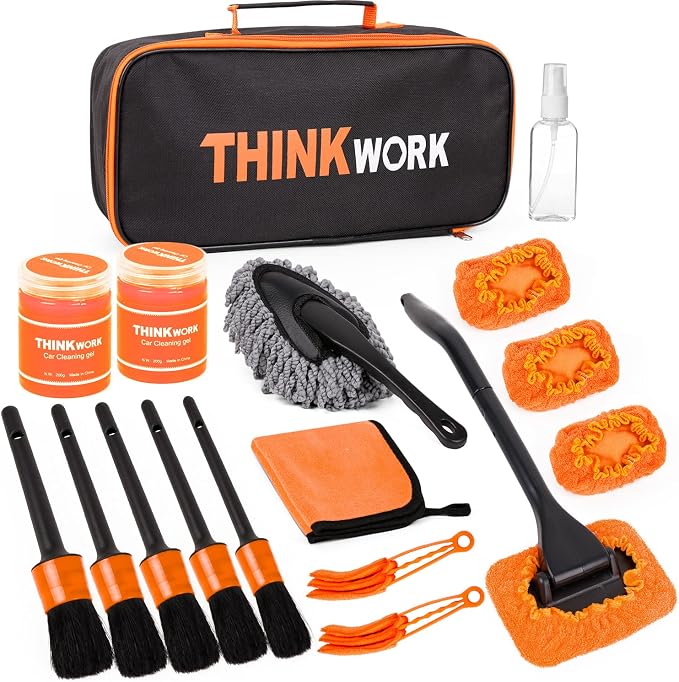 THINKWORK Windshield Cleaner Tool, Car Detailing Kit Interior, Car Cleaning Kit by THINKWORK