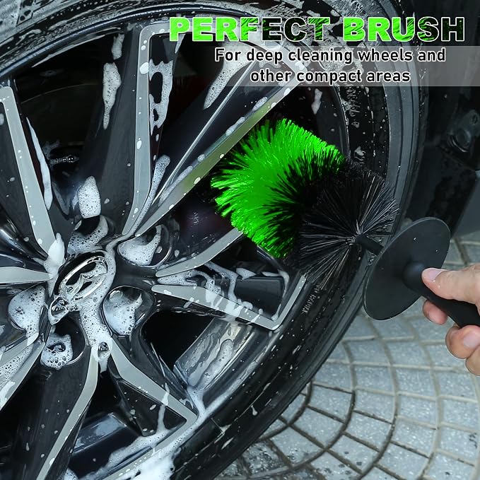TAKAVU Master Wheel & Tire Brush, Easy Reach Rim Detailing Brush, Exhaust Tips - Image 4