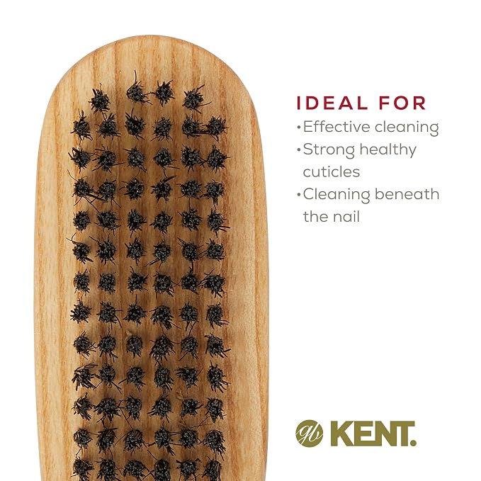 Kent NB2 Natural Bristle Fingernail Brush and Hand Scrub Brush, Beechwood Nail - Image 6