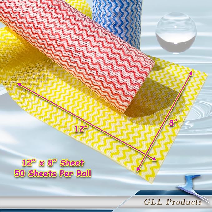 GLL Cleaning Cloths Roll Wipe Sheets, ONe-Hand Tear Dish Wash Cloths, - Image 3