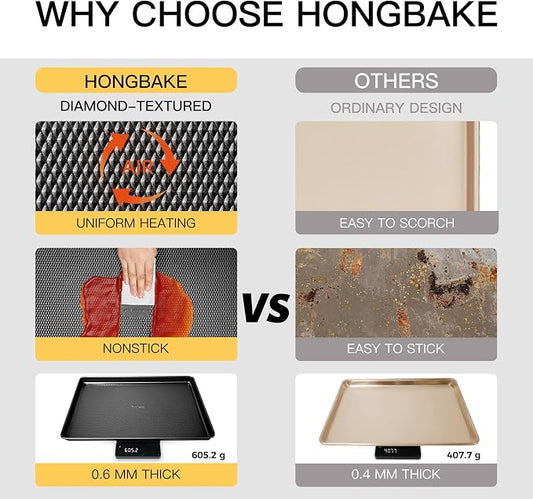 HONGBAKE Jelly Roll Pan 15x10, Cookie Sheets - Image 2
