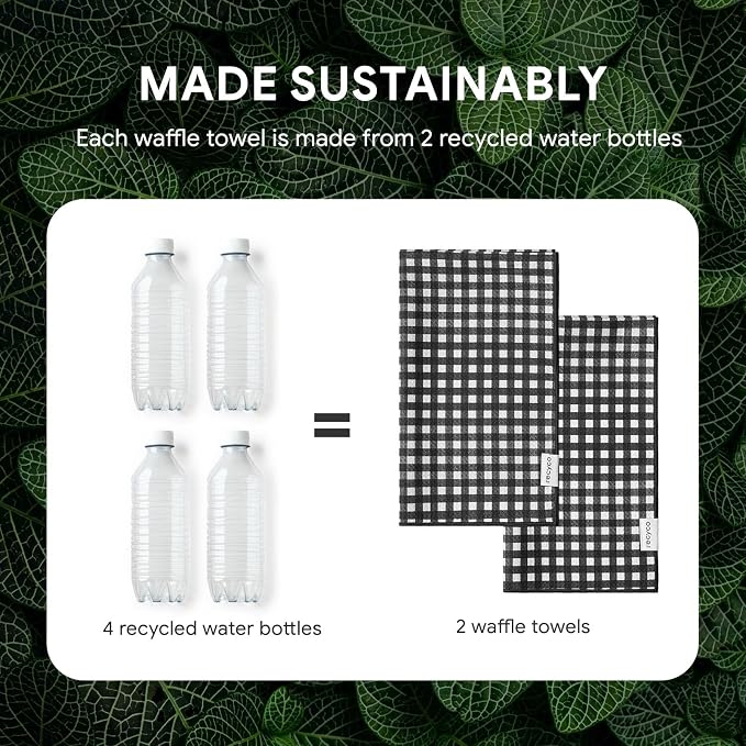 RECYCO Waffle Kitchen Towel Set of 2 - Image 5