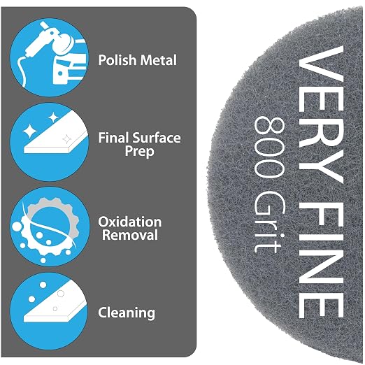 5" Abrasive Pad Hook & Loop Round Non-Woven Final Surface Prep Disc, Smooth - Image 6