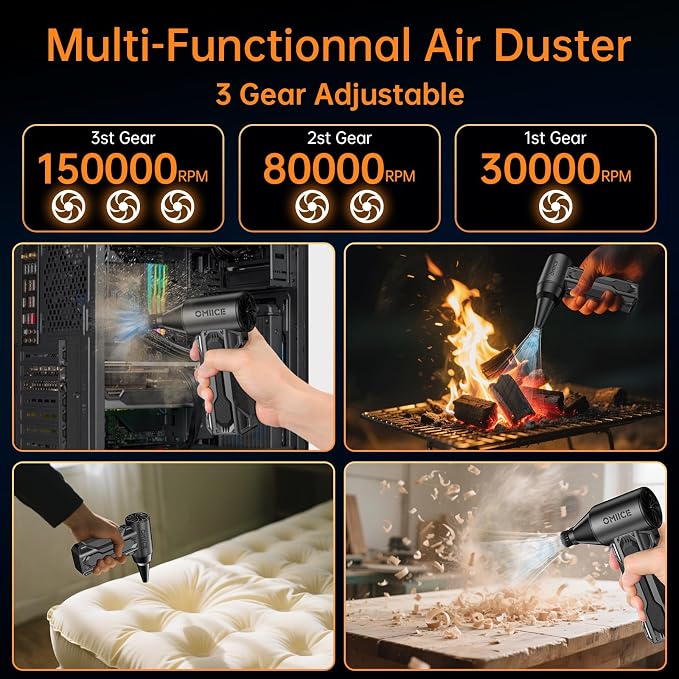 Compressed Air Duster, 150000RPM Electric Air Duster - Image 4