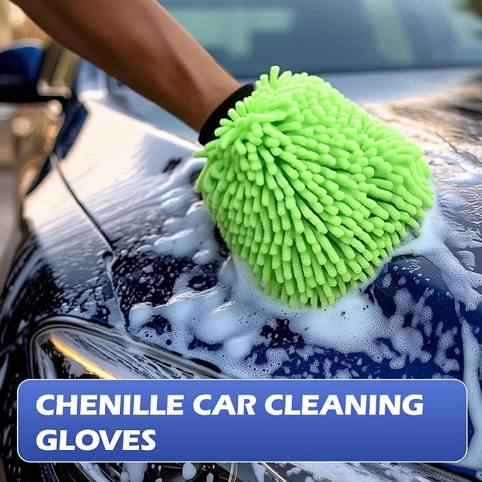 Car Wash Mitt Microfiber Gloves Chenille Material Microfiber Towels - Image 7