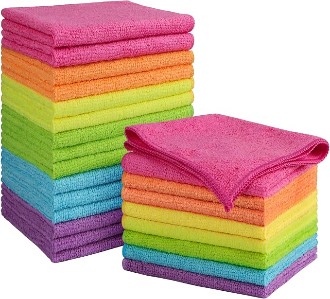 Orighty Microfiber Cleaning Cloth Pack of 24, Microfiber Towels by AllRightinOrighty