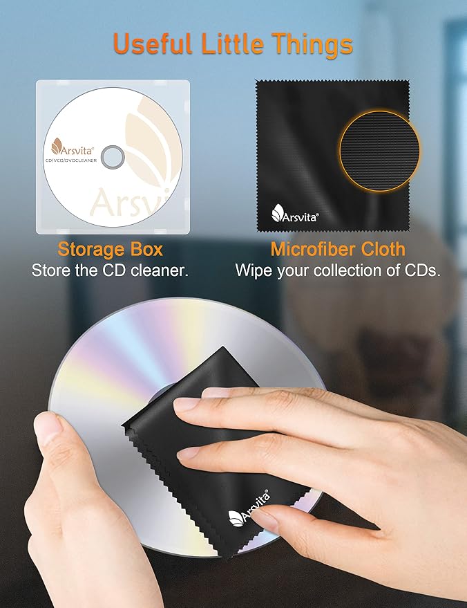 Arsvita CD Laser Lens Cleaner Disc Cleaning Set - Image 6