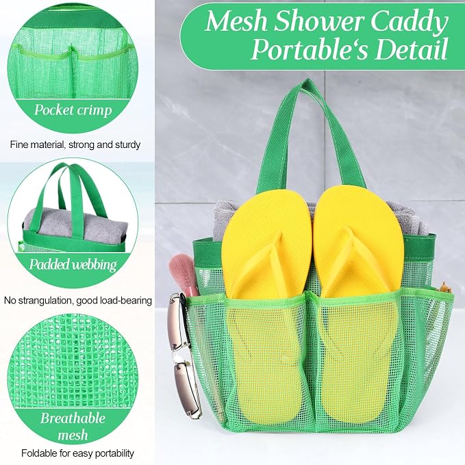 Hillban 4 Pcs Mesh Shower Caddy Portable Large Quick Dry Shower Caddy Basket - Image 3