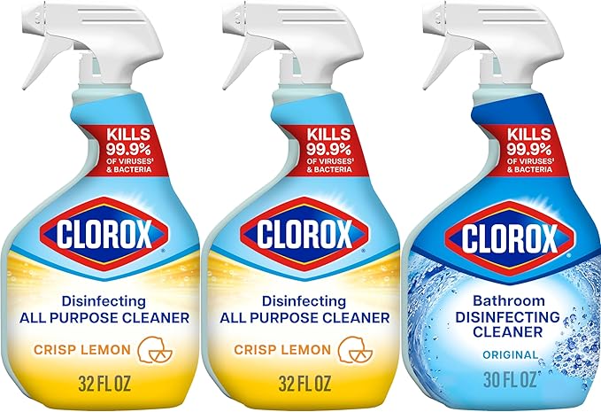 Clorox Disinfecting All-Purpose Cleaner 32 Oz and Disinfecting Bathroom Cleaner by Clorox