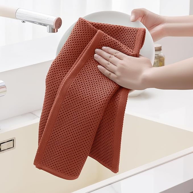 Homaxy 100% Cotton Waffle Weave Kitchen Dish Towels, Ultra Soft Absorbent Quick - Image 4