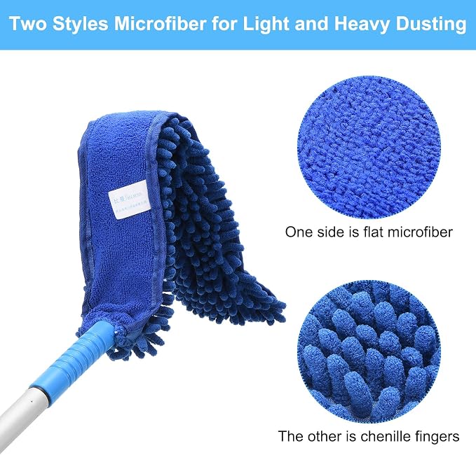 PATIKIL Ceiling Fan Cleaner Duster, 12.9" to 59", 2 in 1 Microfiber Duster - Image 3