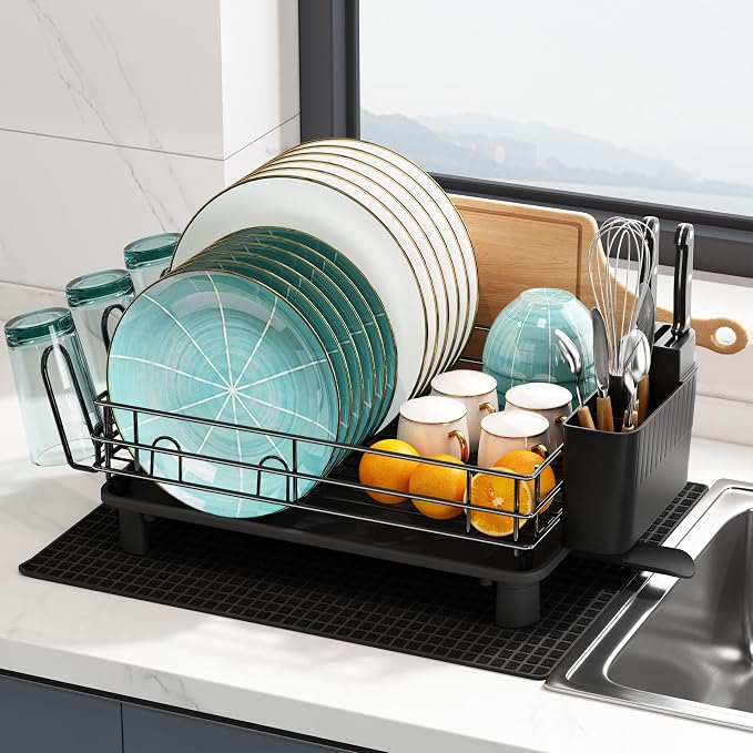 JASIWAY Black Stainless Steel Dish Drainers Drying Rack by JASIWAY