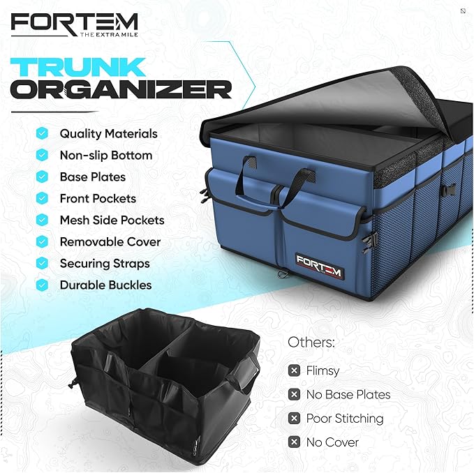 FORTEM Trunk Organizer For SUV Car Trunk Organizer, Foldable Storage, Car - Image 7