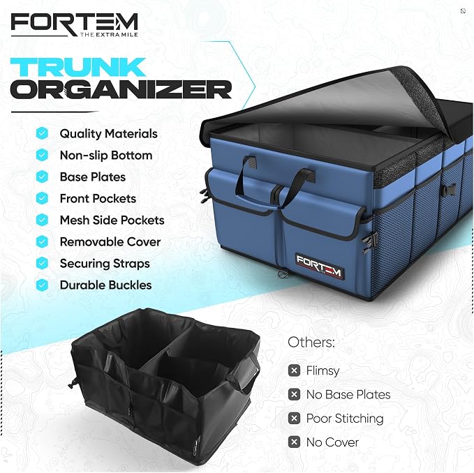 FORTEM Trunk Organizer For SUV Car Trunk Organizer, Foldable Storage, Car - Image 7