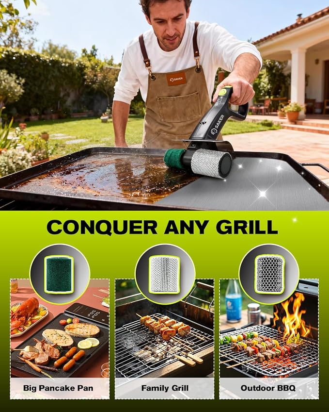 Saker Electric Grill Brush for Outdoor Grill, Bristle-Free Automatic Grill - Image 7