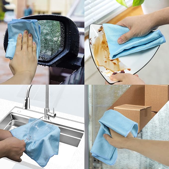 Niveaya Microfiber Glass Cleaning Cloth, Stainless Steel Windshield Shower - Image 5