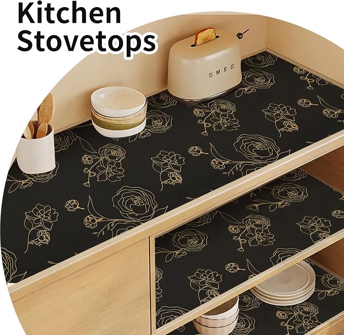 Shelf Liners for Kitchen Cabinets 12in x 30FT Non Adhesive Drawer Liner Black - Image 8