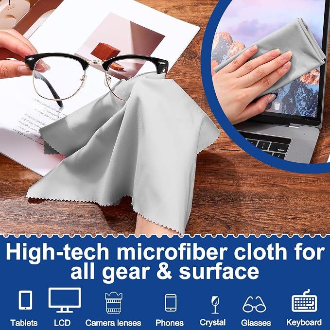 Frienda 12 Pack Large Microfiber Glass Cleaning Cloths 12 x 12 Inch Oversized - Image 4