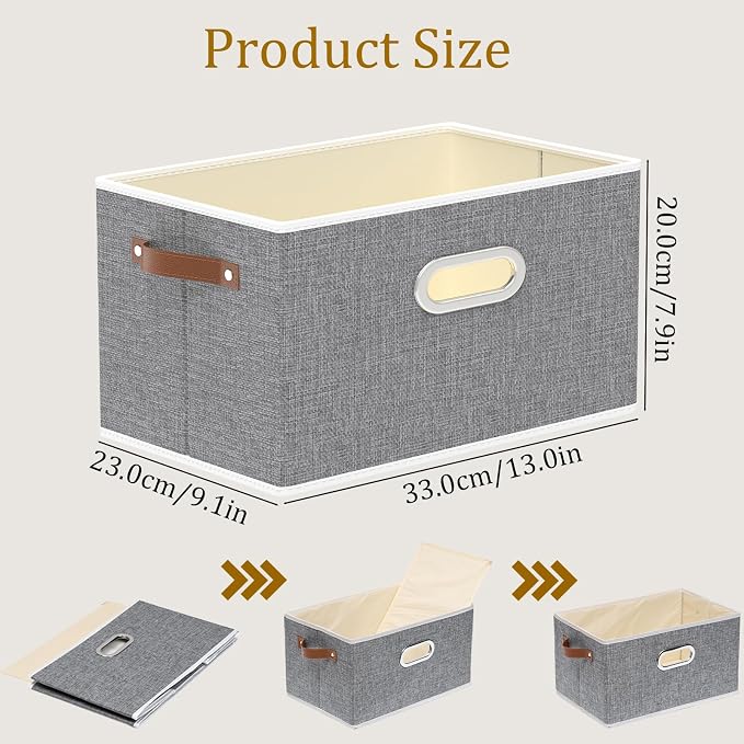 Yawinhe Fabric Storage Baskets, Foldable Closet Organizer - Image 5