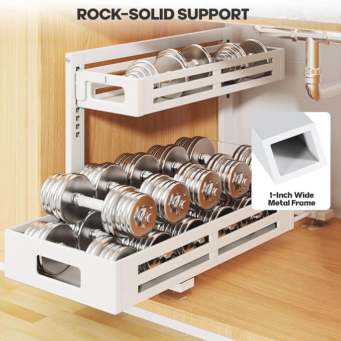 2 Pack 21IN-Depth Under Sink Organizer, Pull Out Cabinet Organizer - Image 3