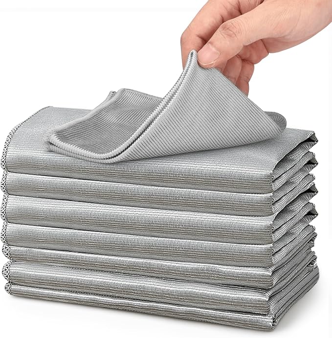 XANGNIER Microfiber Glass Cleaning Cloths, 8 Pack Streak Free Miracle Cleaning by XANGNIER