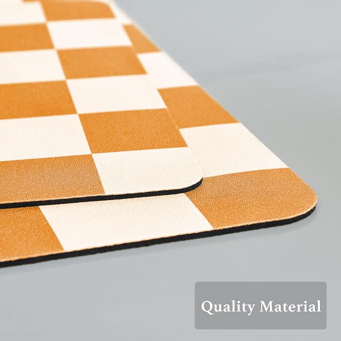 Checkered Dish Drying Mat for Kitchen Counter, Coffee Bar Station Accessories - Image 6