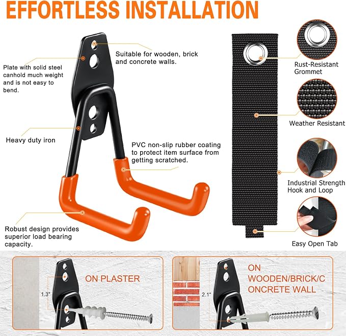 18 Pack Garage Hooks Heavy Duty Utility Steel - Image 4