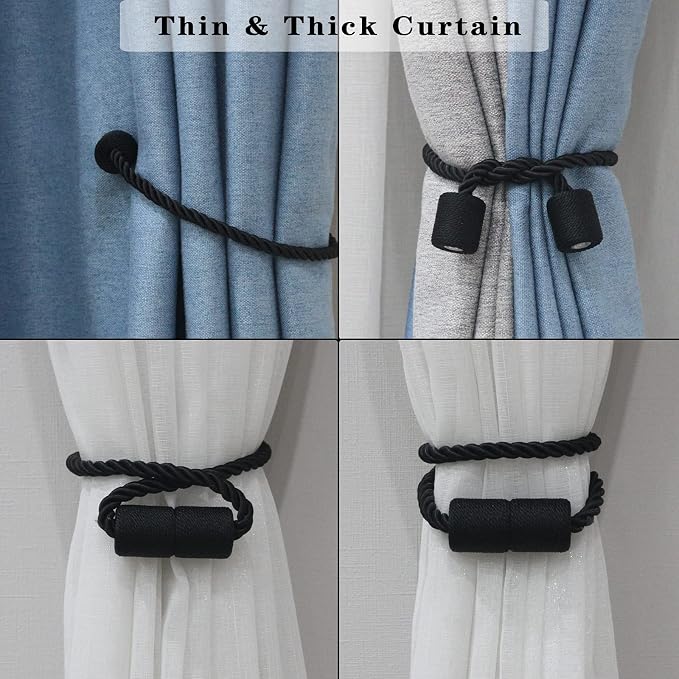 4 Pack Strong Magnetic Curtain Tiebacks Outdoor Elegant Decorative Tie Backs - Image 5