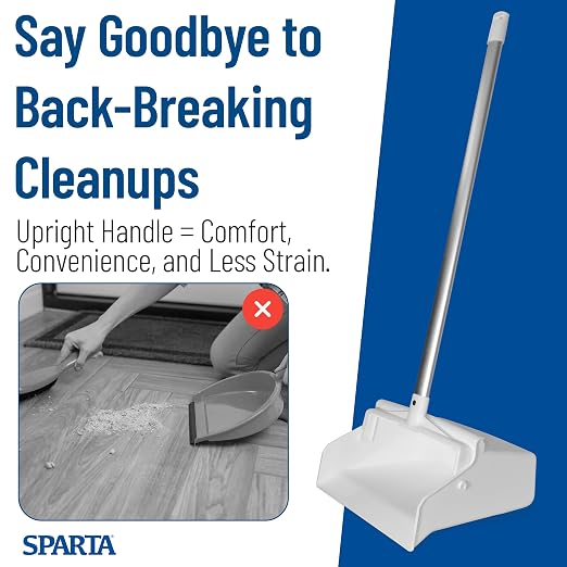 SPARTA Upright Dustpan with Aluminum Handle, Serrated Edge - Image 7