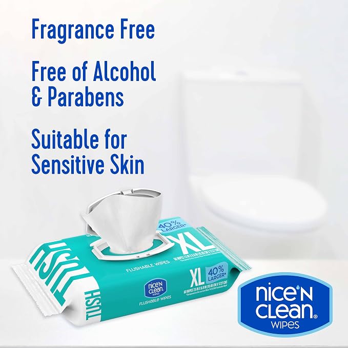 Nice 'N CLEAN Extra Large Flushable Wipes | 40% Larger Wipes | 6.8" x 7.5" - Image 5
