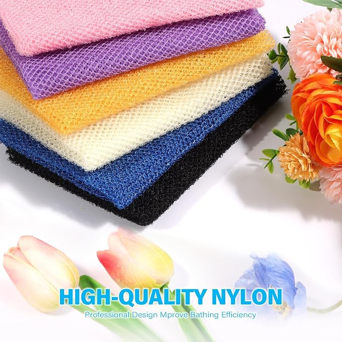 UJFQBH 6 Pieces African Bath Sponge African Net Long Net Bath Sponge - Image 4