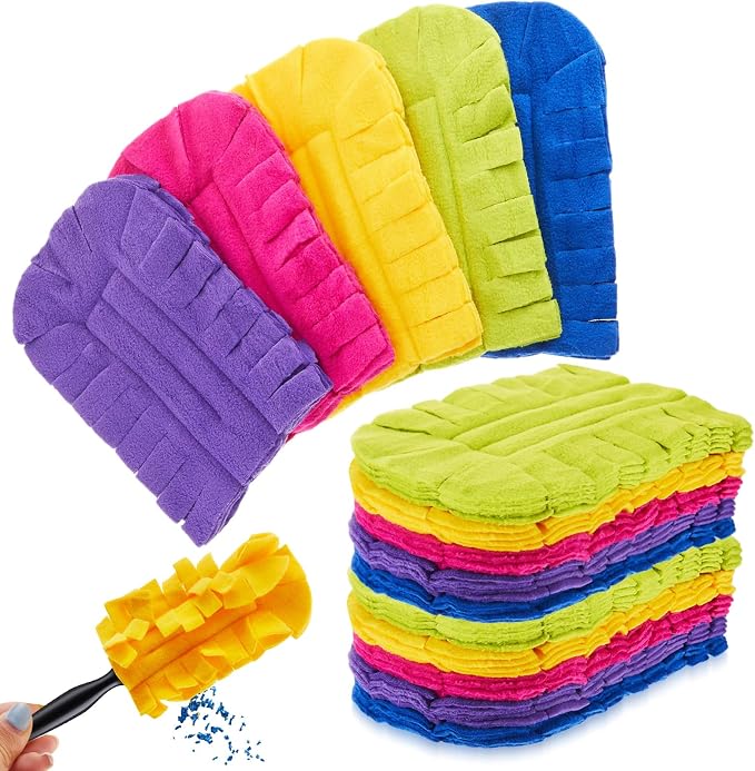 Zubebe 15 Pcs Duster Refill Reusable Fleece Duster Refills Feather Flat Dusters by Zubebe