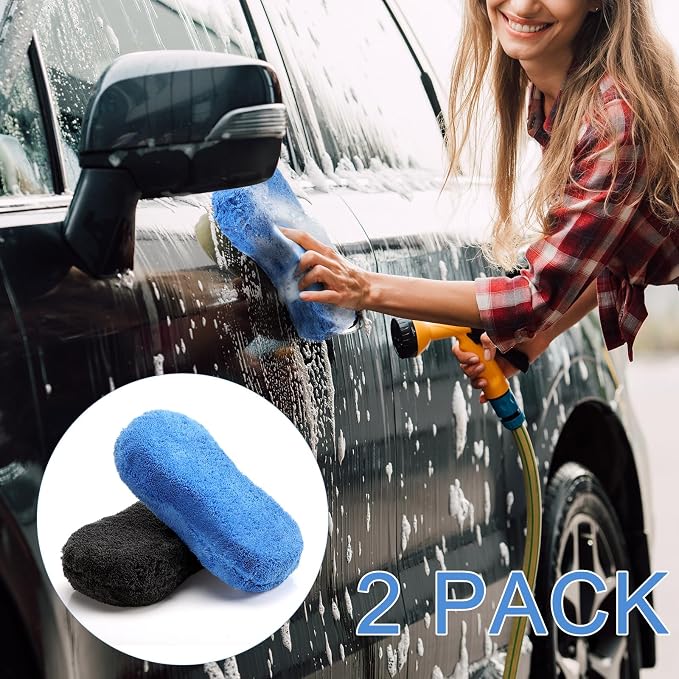Tanlade 2 Pcs 2 Pack Large Microfiber Car Wash Sponge - Image 6