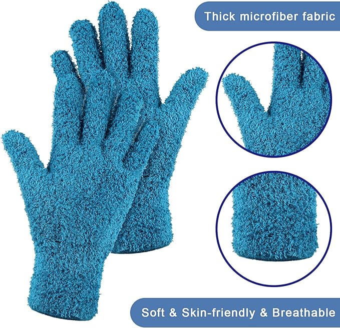 Bencailor 4 Pairs Microfiber Dusting Gloves Washable Reusable Cleaning Gloves - Image 5