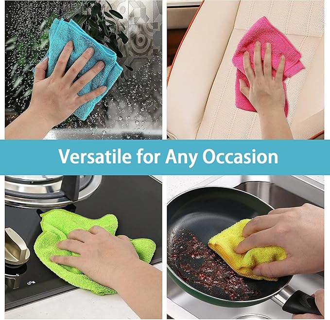 HOMEXCEL Microfiber Cleaning Cloth, 50 Pack Cleaning Rags, Cleaning Towels - Image 6